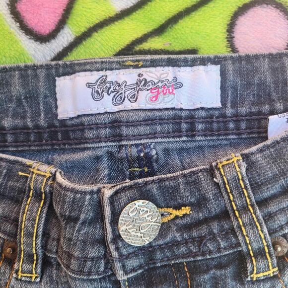 Foxy Jeans Brand Girls Size 12 Y2K 2000s Pants Cute Petite Semi Flared Skinny - Picture 4 of 8